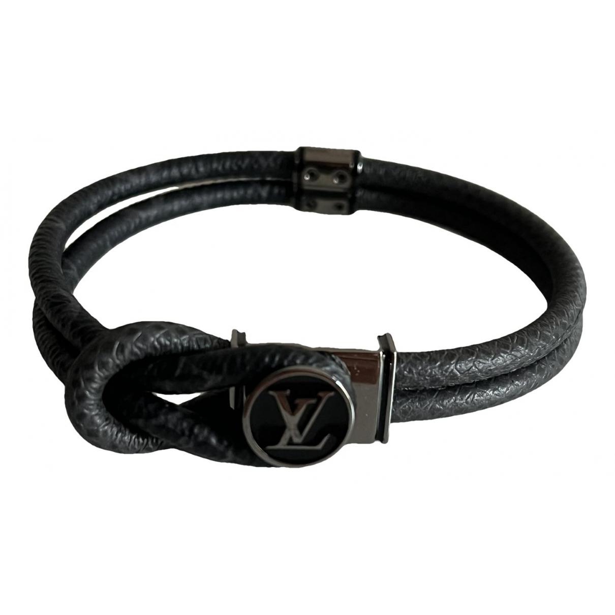 Nanogram leather bracelet Louis Vuitton Black in Leather - 30037869