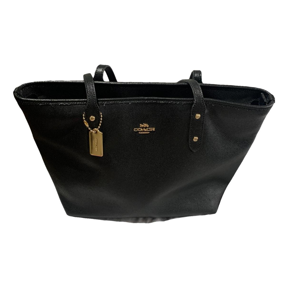 Leather tote Coach Black in Leather - 30464875