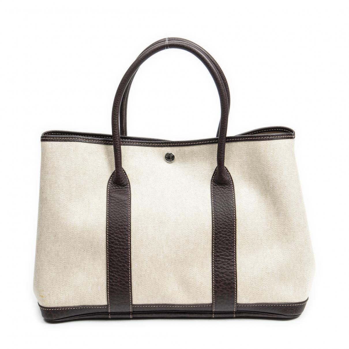 Hermès - Authenticated Garden Party Handbag - Leather Brown Plain for Women, Good Condition
