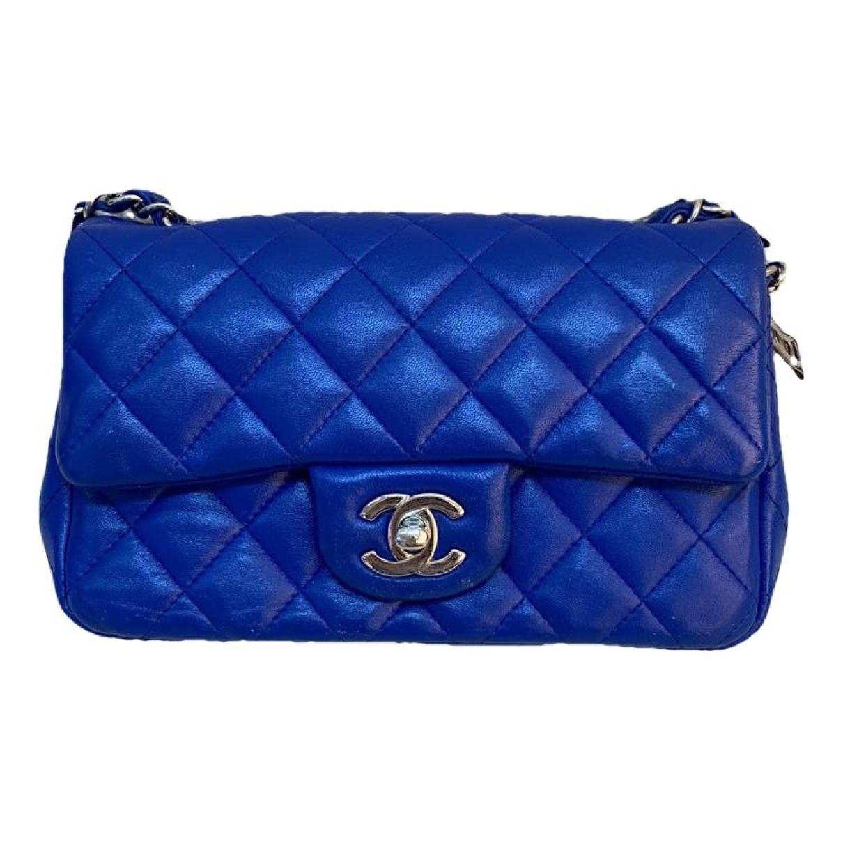 Coco curve leather handbag Chanel Blue in Leather - 36002879