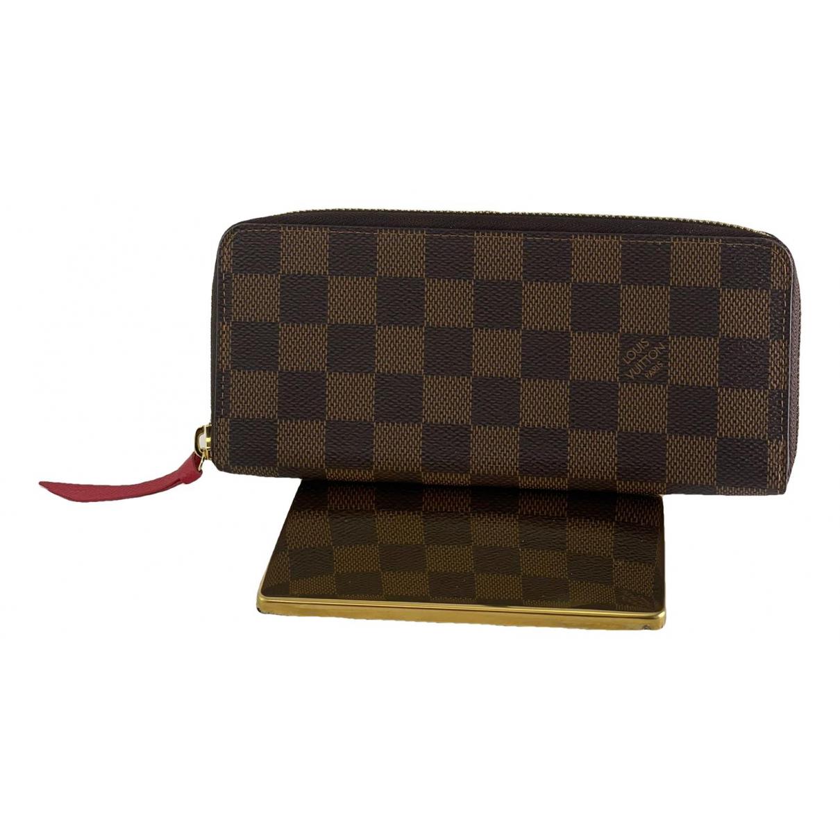 Louis Vuitton Clemence Wallet Damier Azur White in Coated Canvas