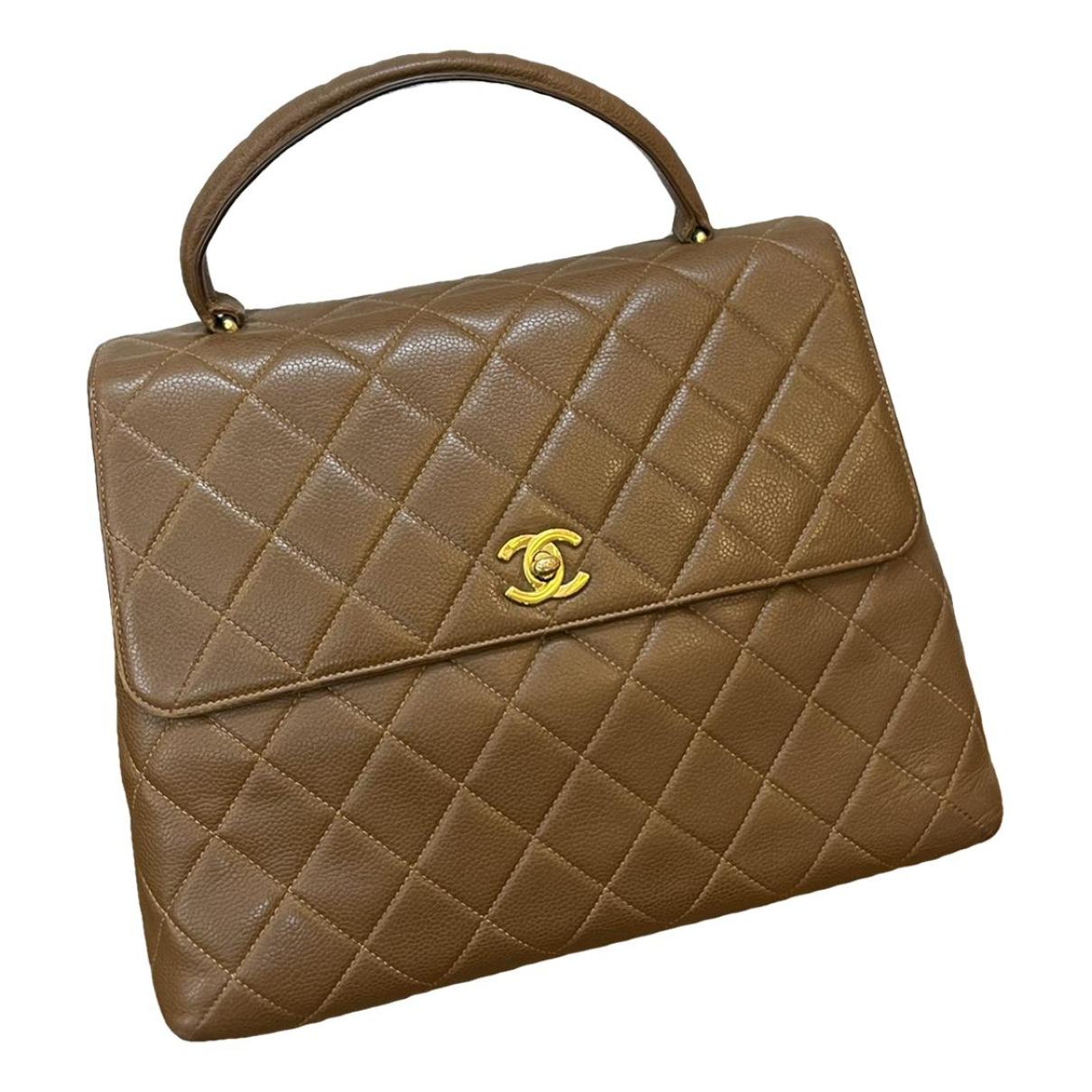 Coco handle leather handbag Chanel Beige in Leather - 31158376