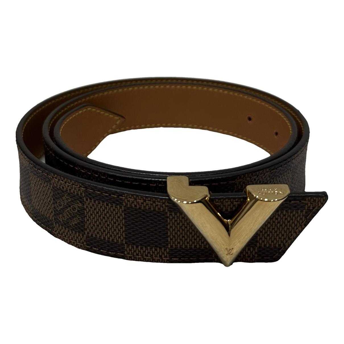 Initiales cloth belt Louis Vuitton Brown size 85 cm in Cloth - 23914810