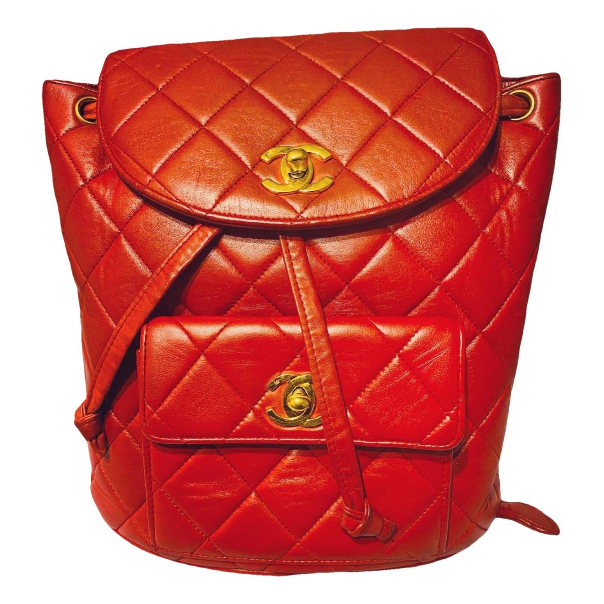 Chanel Caviar Leather Vintage Duma Backpack Bag AS1371 Red 2020