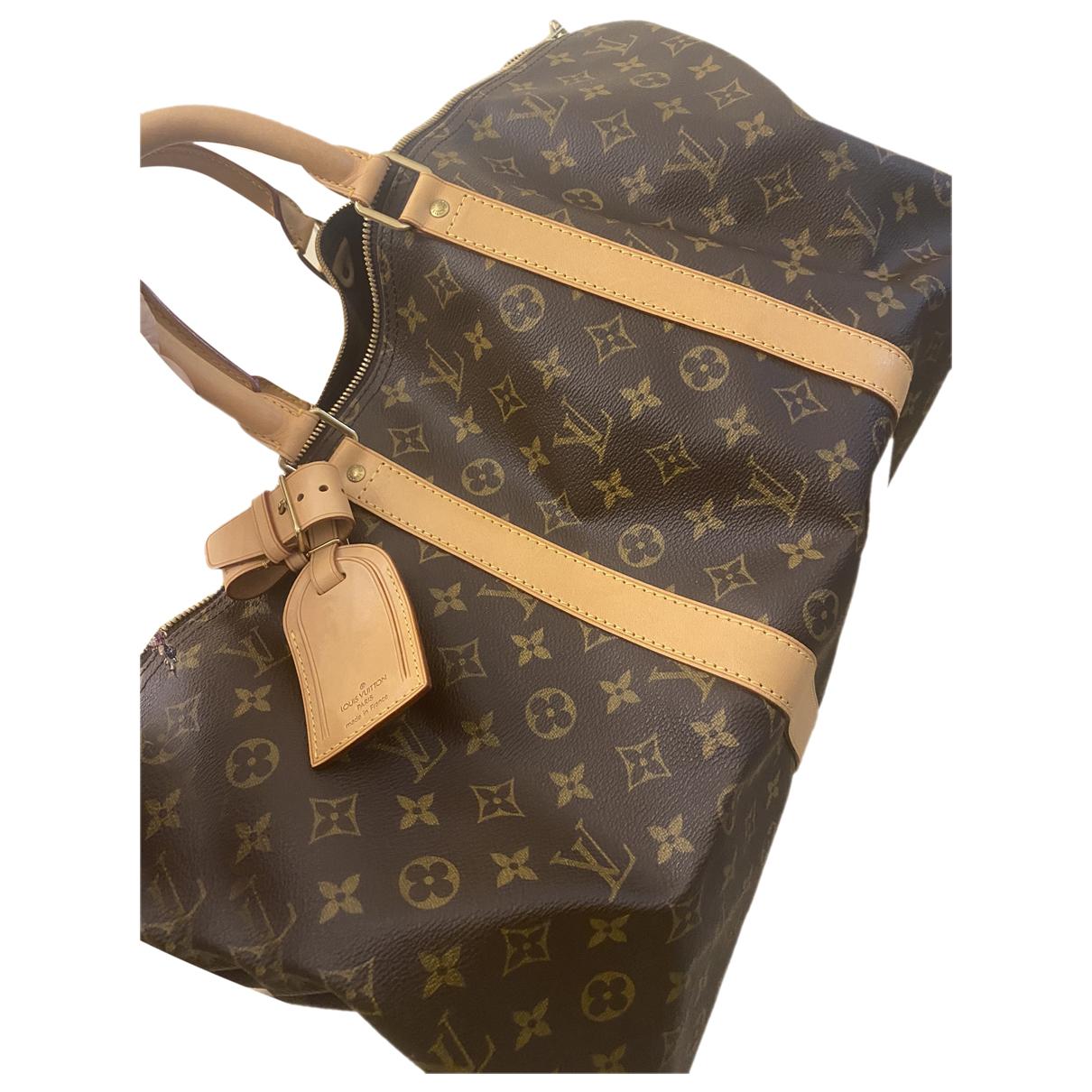 Keepall en toile sac de voyage Louis Vuitton Brown in Cloth - 38591140