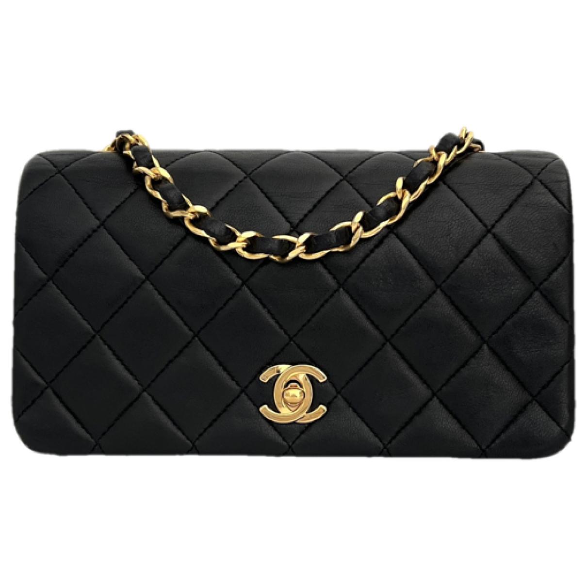 Chanel Black Lambskin East West Shoulder Bag 28695