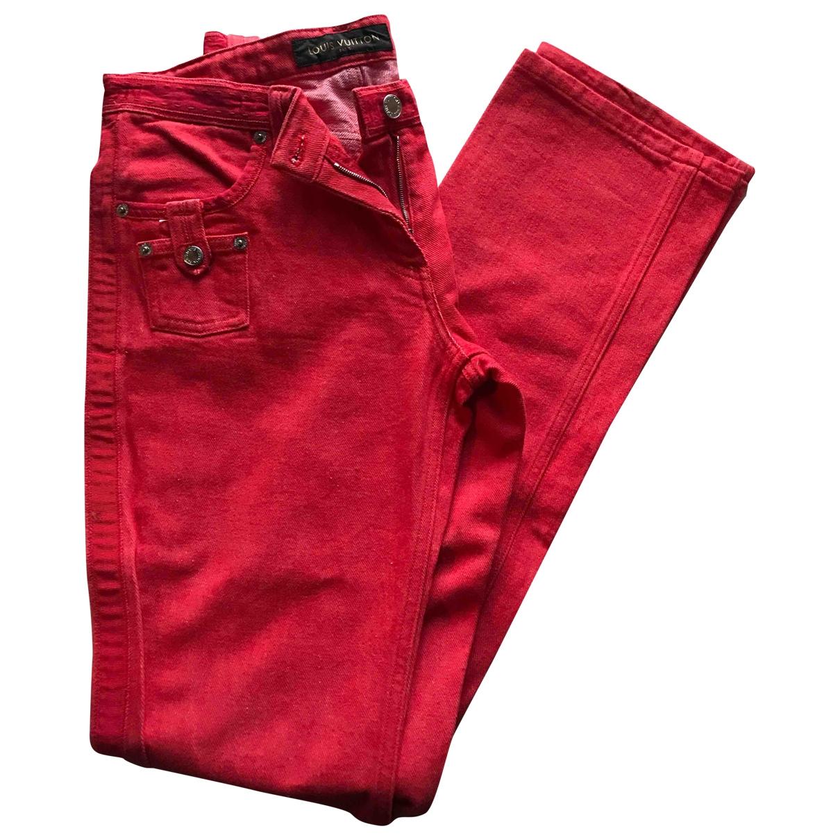 Straight jeans Louis Vuitton Red size 40 FR in Denim - Jeans - 8254947