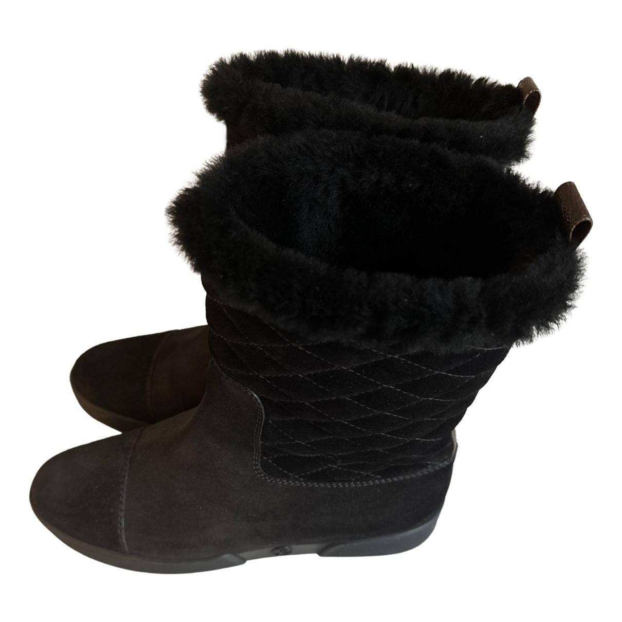 Louis Vuitton mfa0140 black size Ankle Boots 36sz Fur