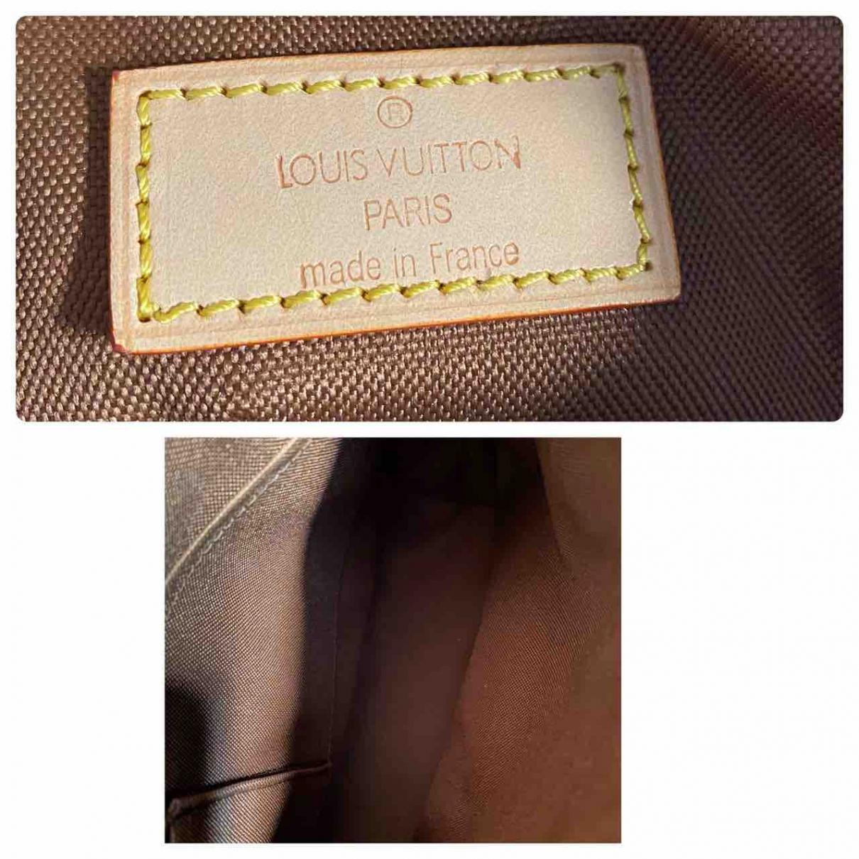 Lockit vertical cloth handbag Louis Vuitton Brown in Cloth - 14391912