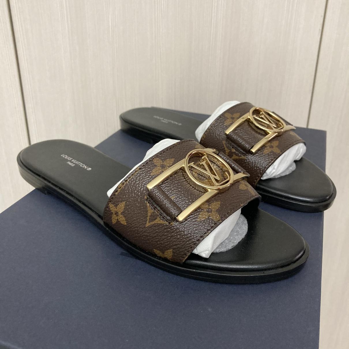 Lock it leather mules Louis Vuitton Brown size 37 EU in Leather - 24859868
