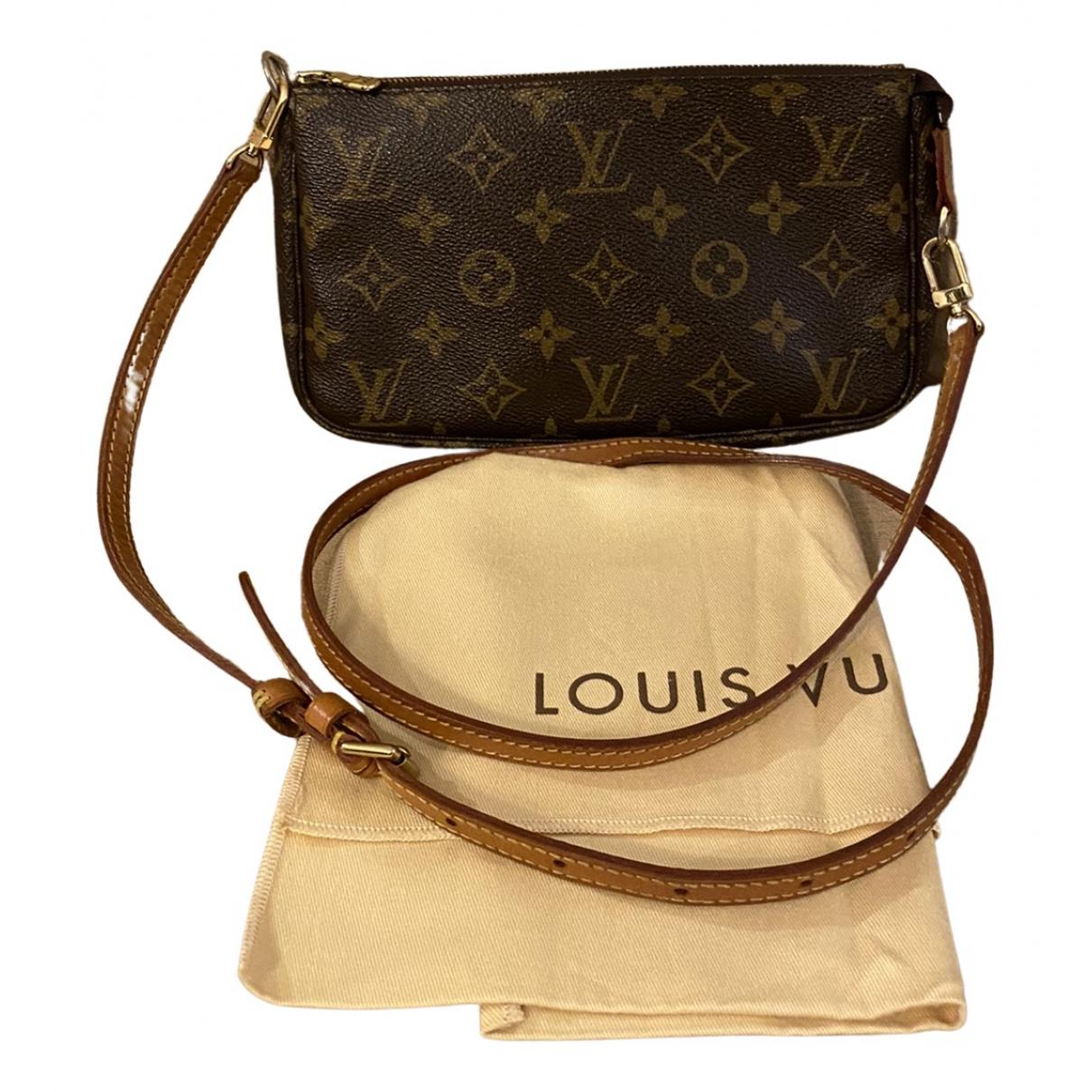 Pochette accessoire leather handbag Louis Vuitton Brown in Leather -  21992765