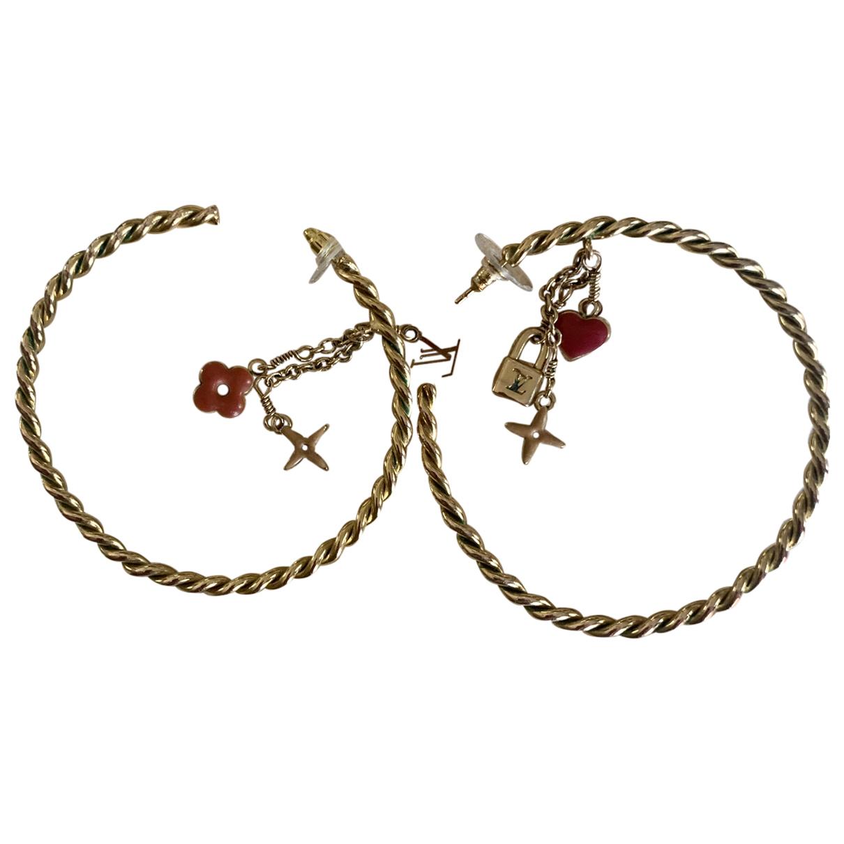 Louis Vuitton Sweet Monogram Hoop Earrings - Gold, Gold-Tone Metal