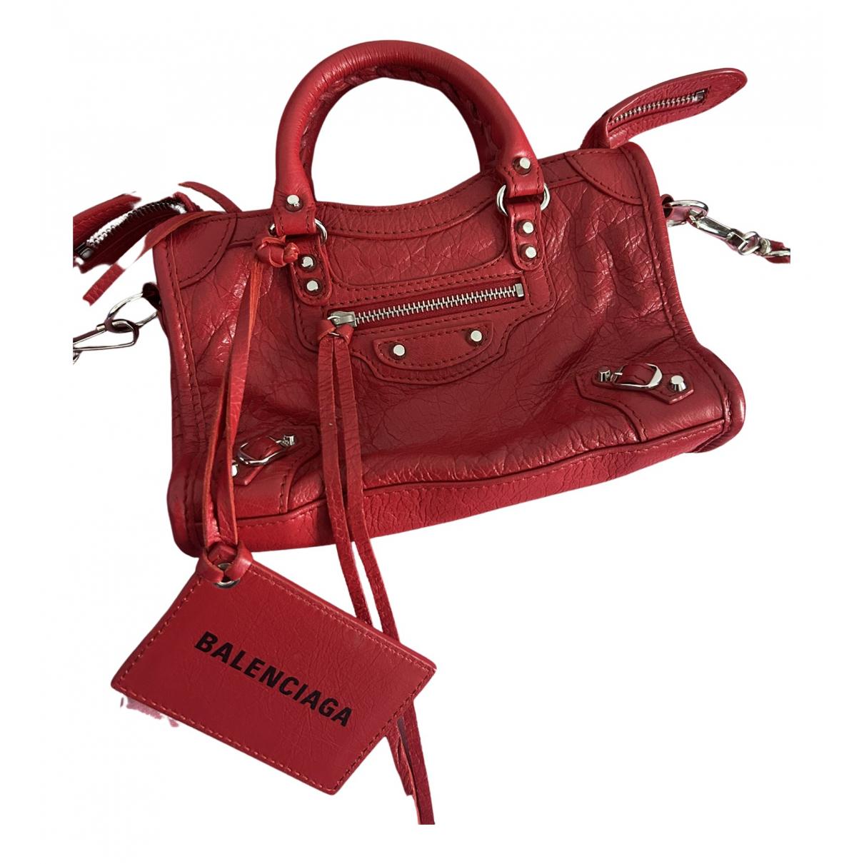 City leather handbag Balenciaga Red in Leather - 26783630