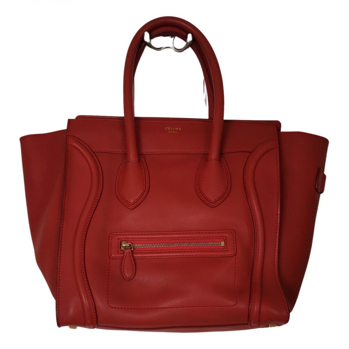 Luggage leather bag Celine Red in Leather - 11950915