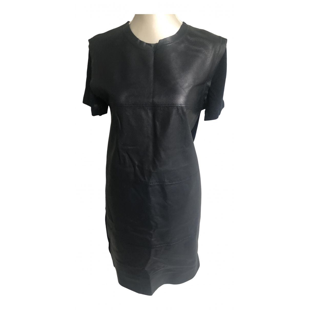 Leather mid-length dress Max Mara Blue size 42 IT in Leather - 11971047