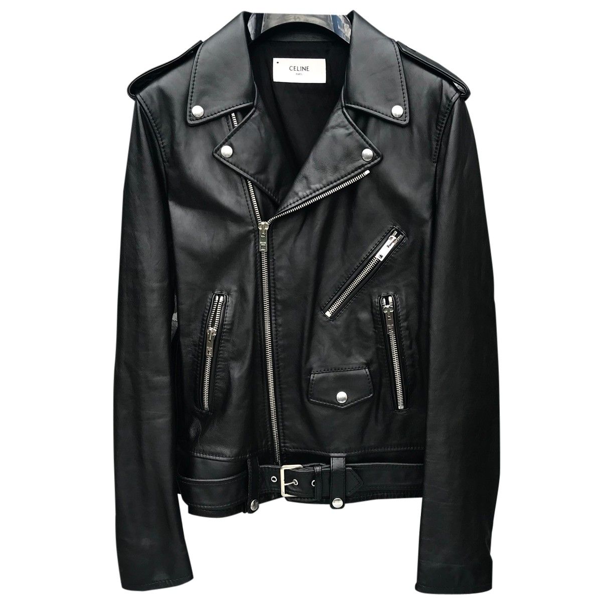 Leather jacket Celine Black size 52 IT in Leather - 13387256