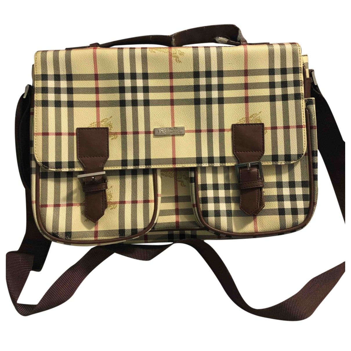 Cloth satchel Burberry Beige in Cloth - 13821663
