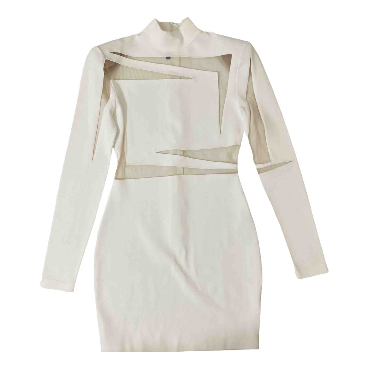 Mini dress Balmain White size 38 FR in Viscose - 14910224