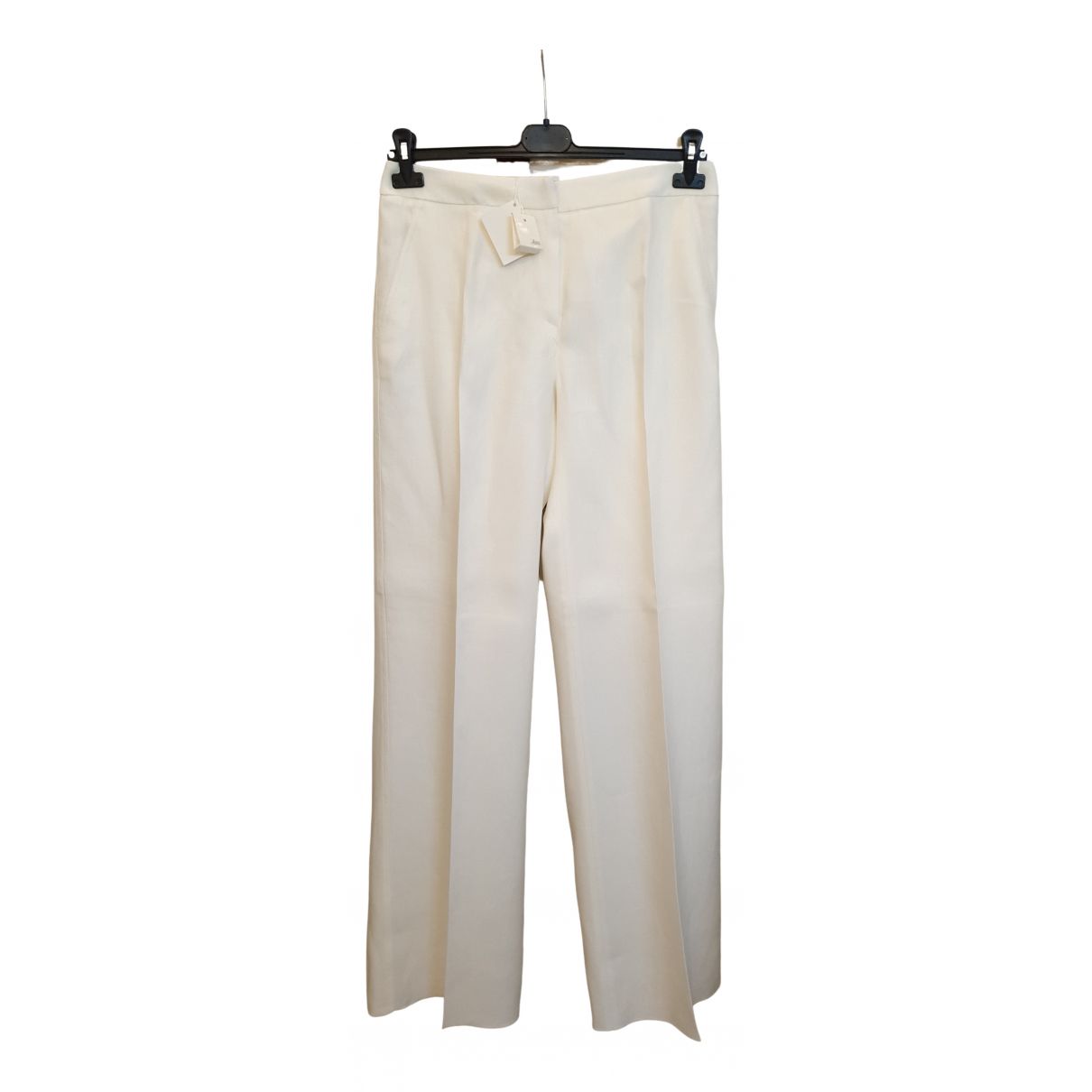 Max mara atelier linen large pants Max Mara White size 46 IT in Linen ...