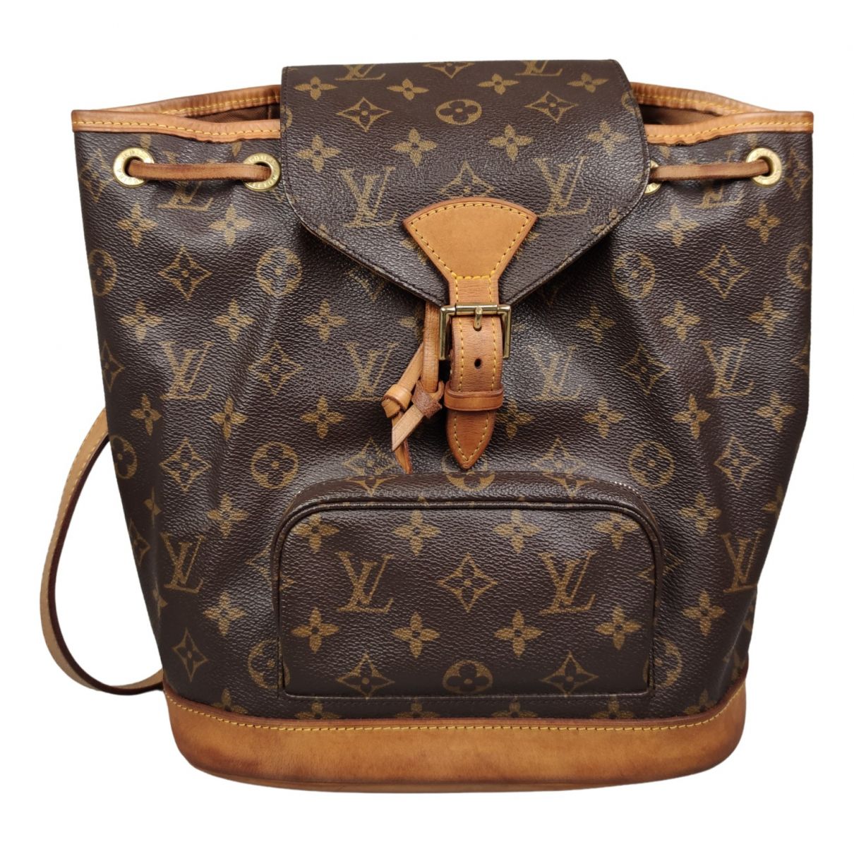 Montsouris vintage leather backpack Louis Vuitton Brown in Leather ...