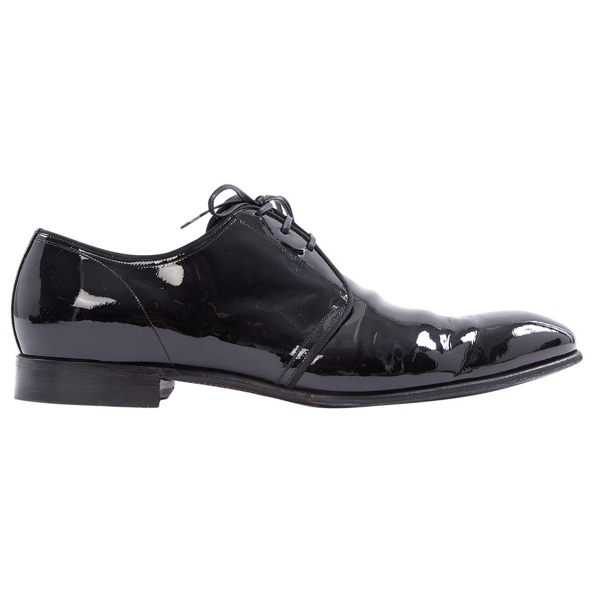Patent leather lace ups Dolce & Gabbana Black size 10.5 UK in Patent ...