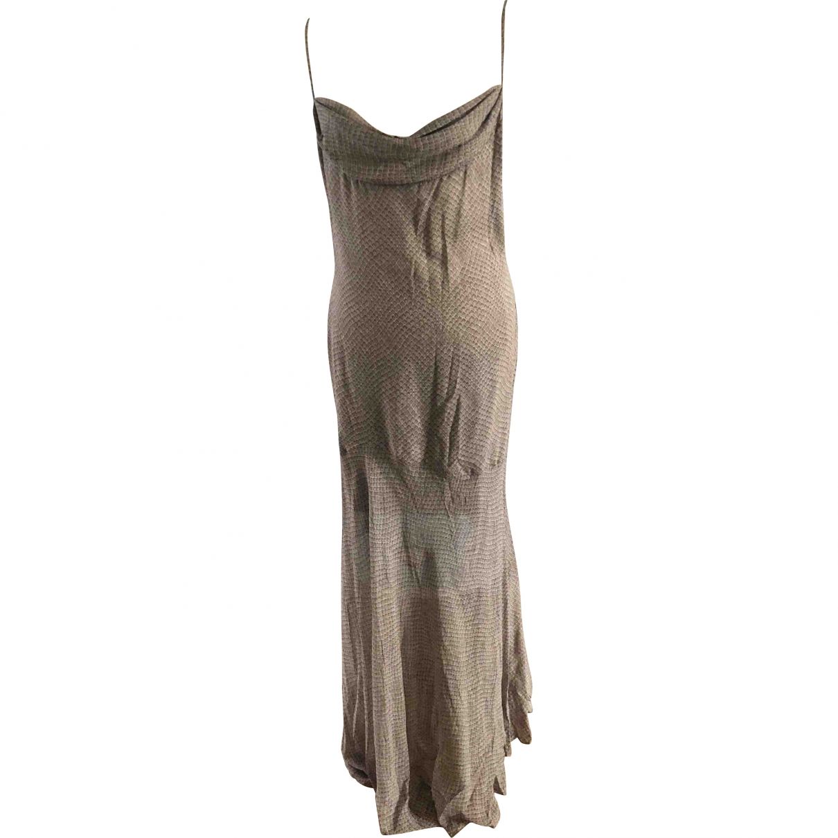Silk maxi dress Jean-Louis Scherrer Grey size 38 FR in Silk - 7340005