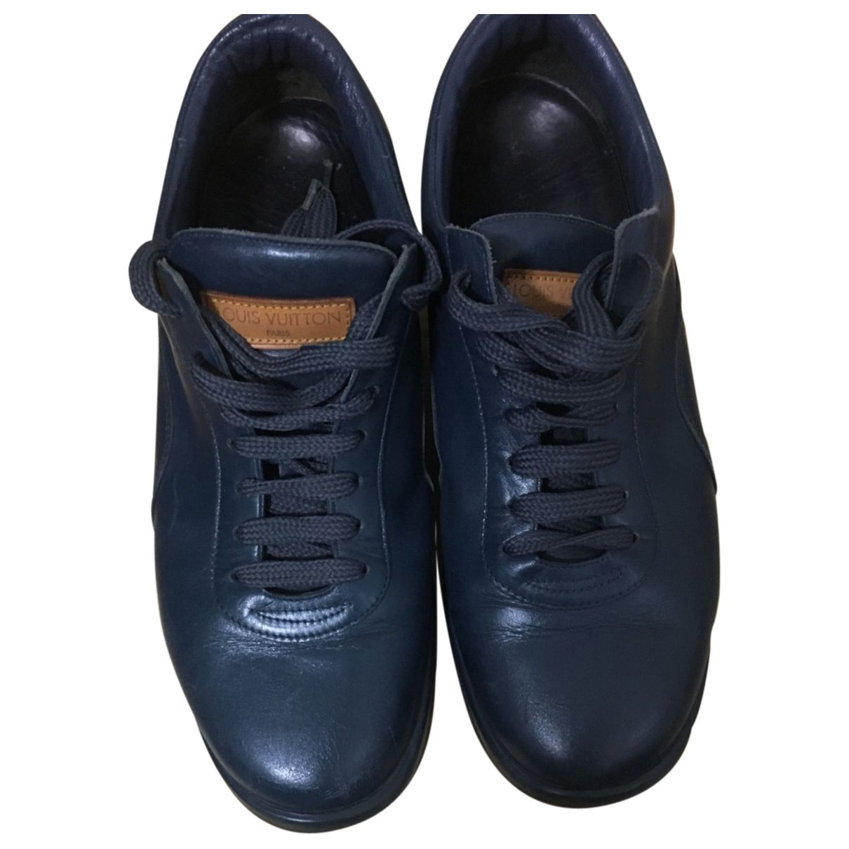 Leather trainers Louis Vuitton Blue size 39.5 EU in Leather - 8039153