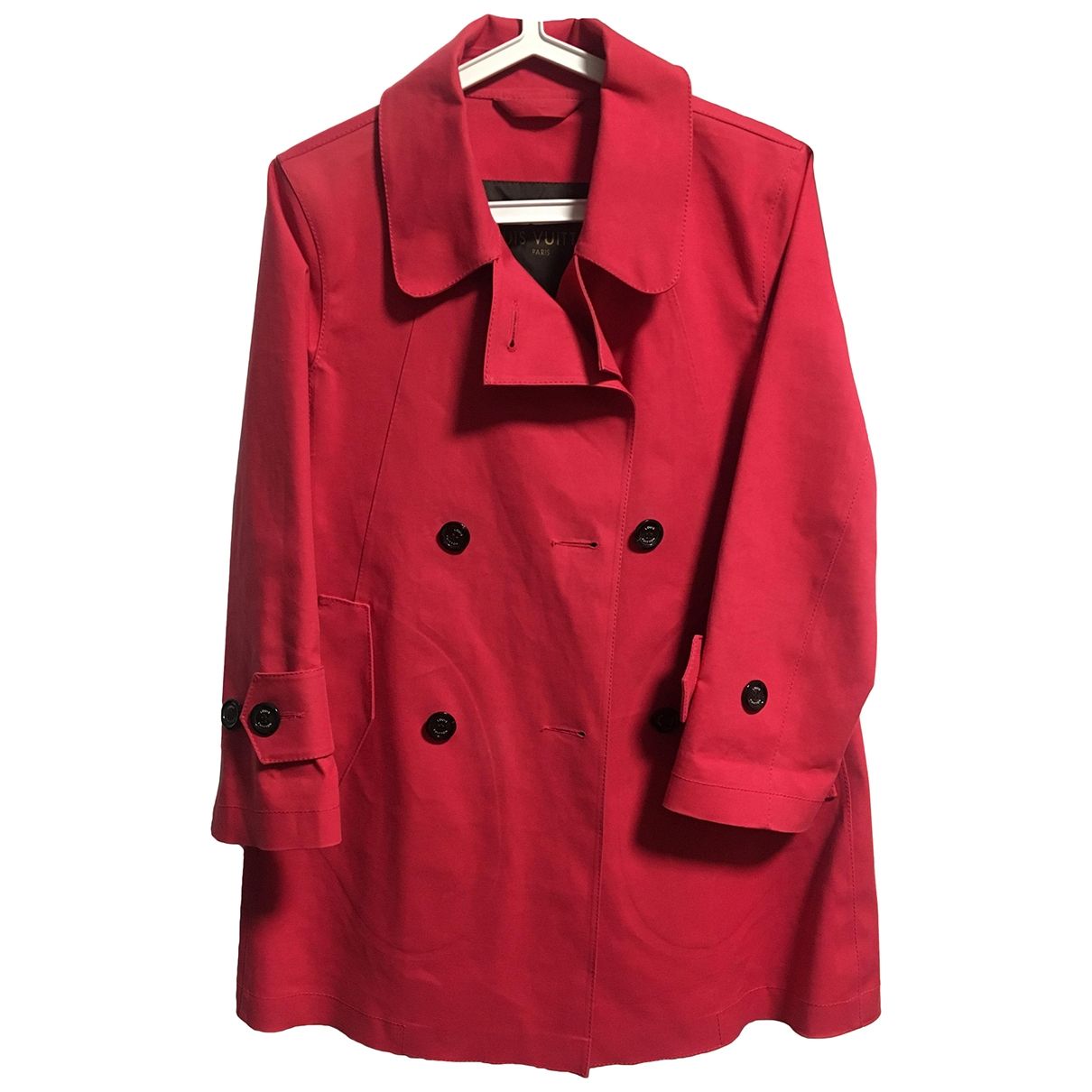 Trench coat Louis Vuitton Red size 38 FR in Cotton - 9417193