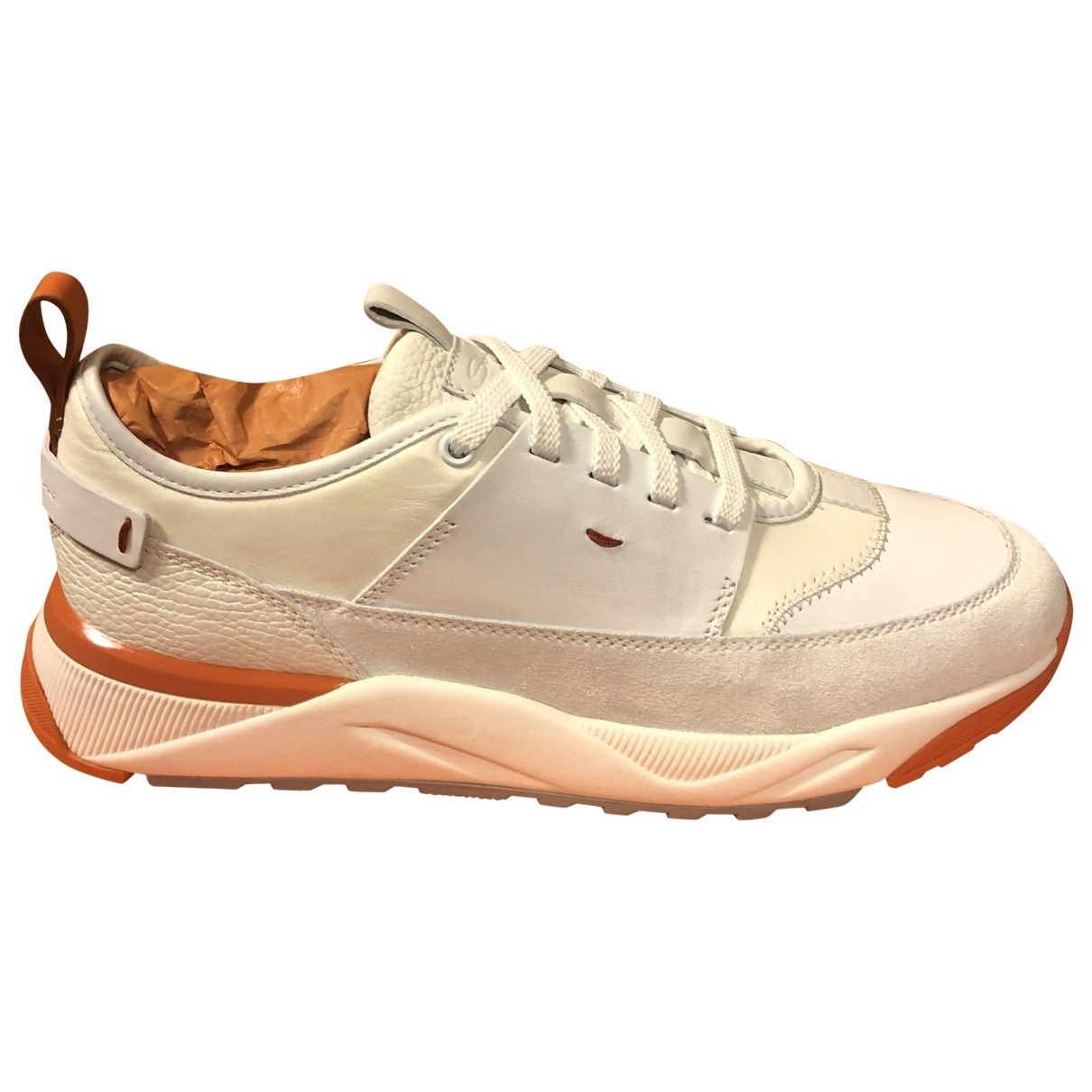 Trainers Santoni White size 8 UK in Suede - 9498156