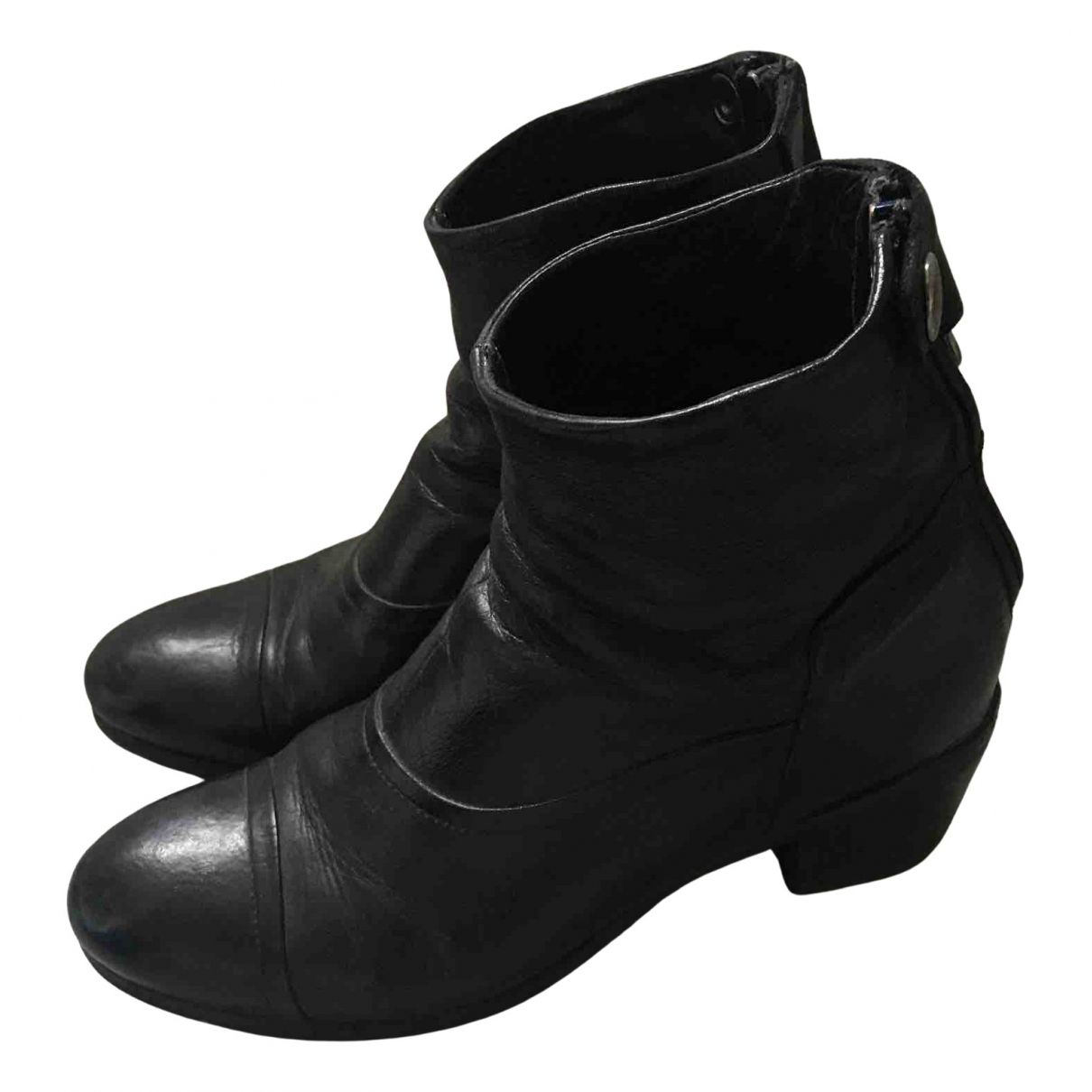 Alberto Fasciani Leather Ankle Boots in Black Womens Shoes Boots Ankle boots 