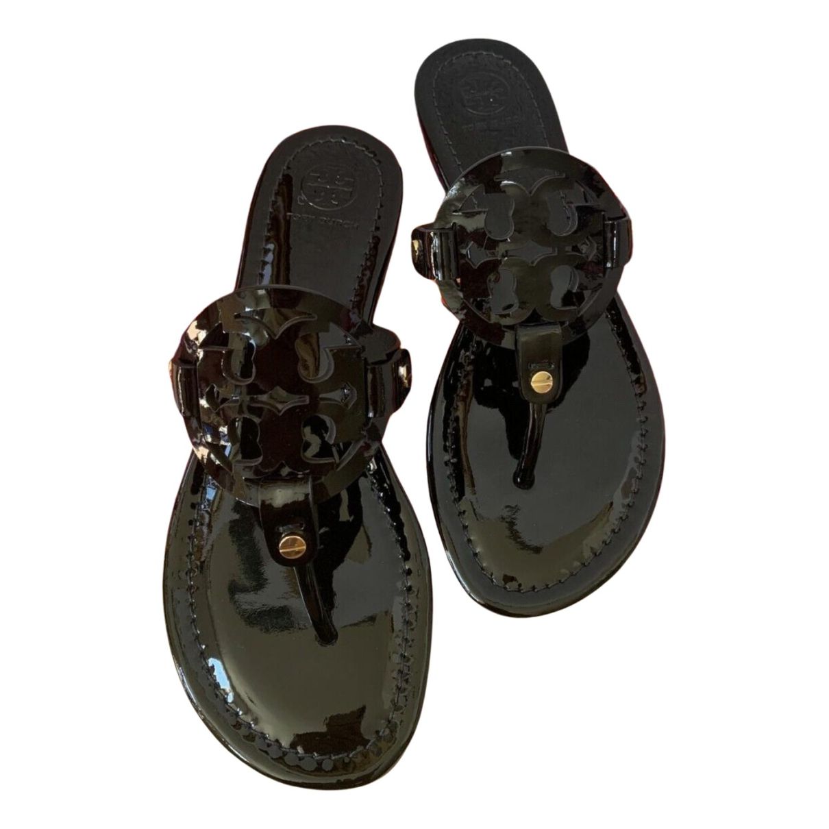 Patent leather sandal Tory Burch Black size  US in Patent leather -  29437206