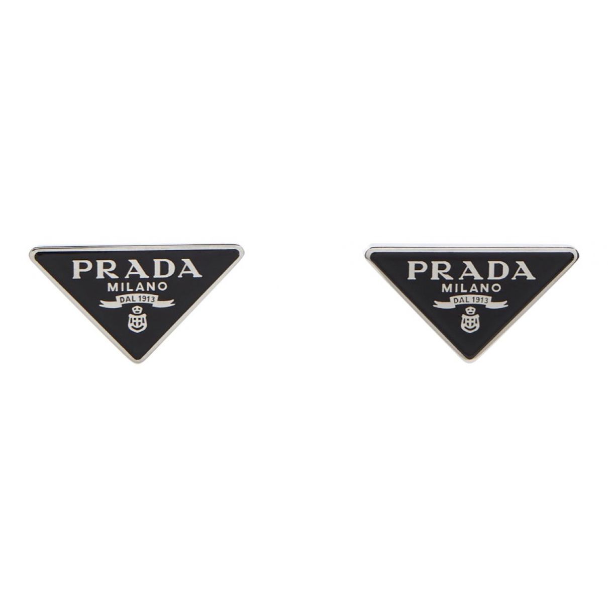Triangolo silver earrings Prada Black in Silver - 24226994