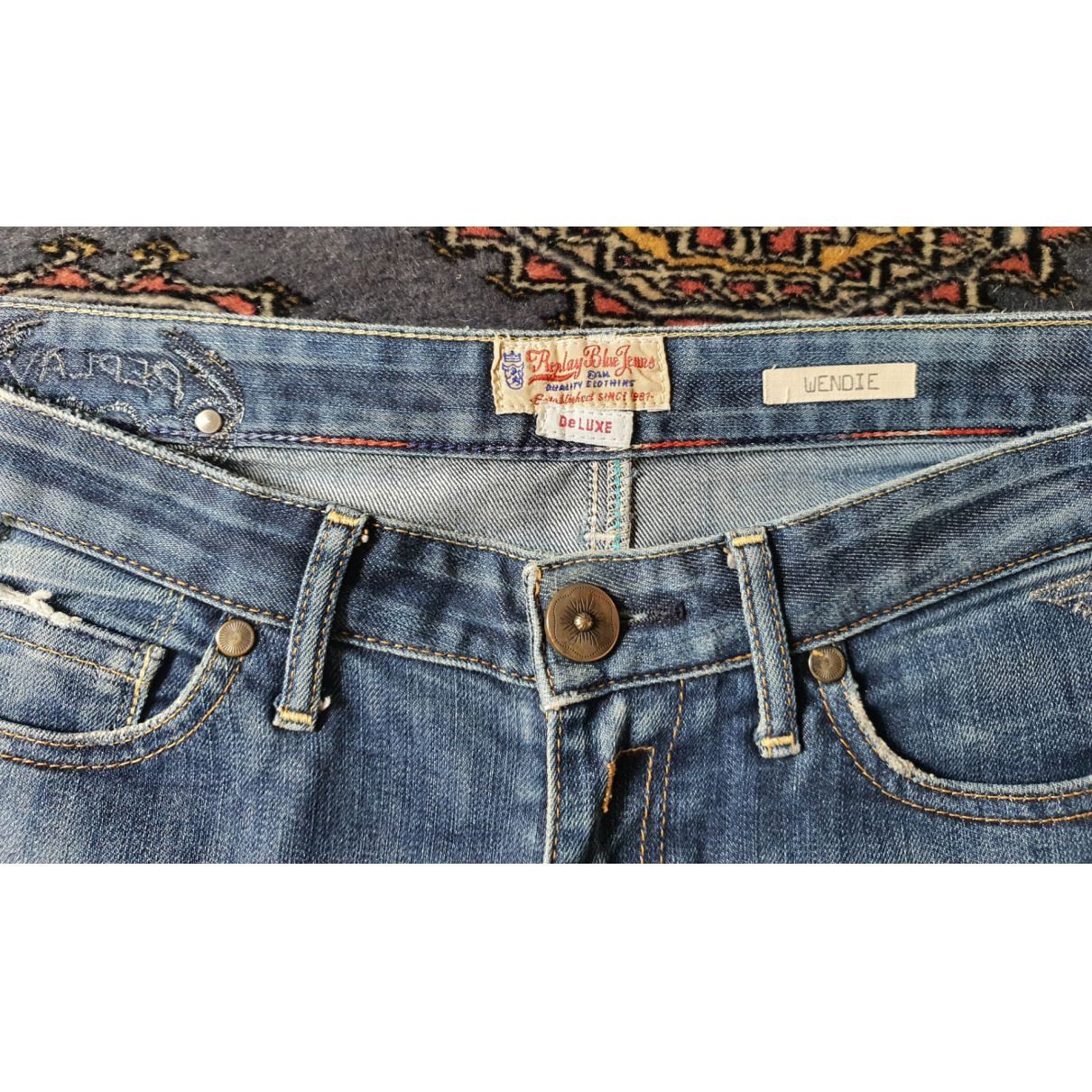 Straight jeans Replay Blue size 27 US in Cotton - 16415236