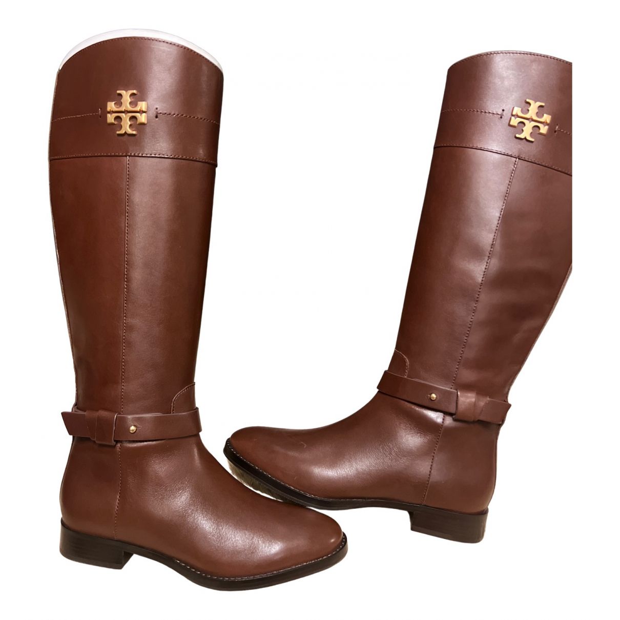 Leather western boots Tory Burch Brown size  EU in Leather - 21367857