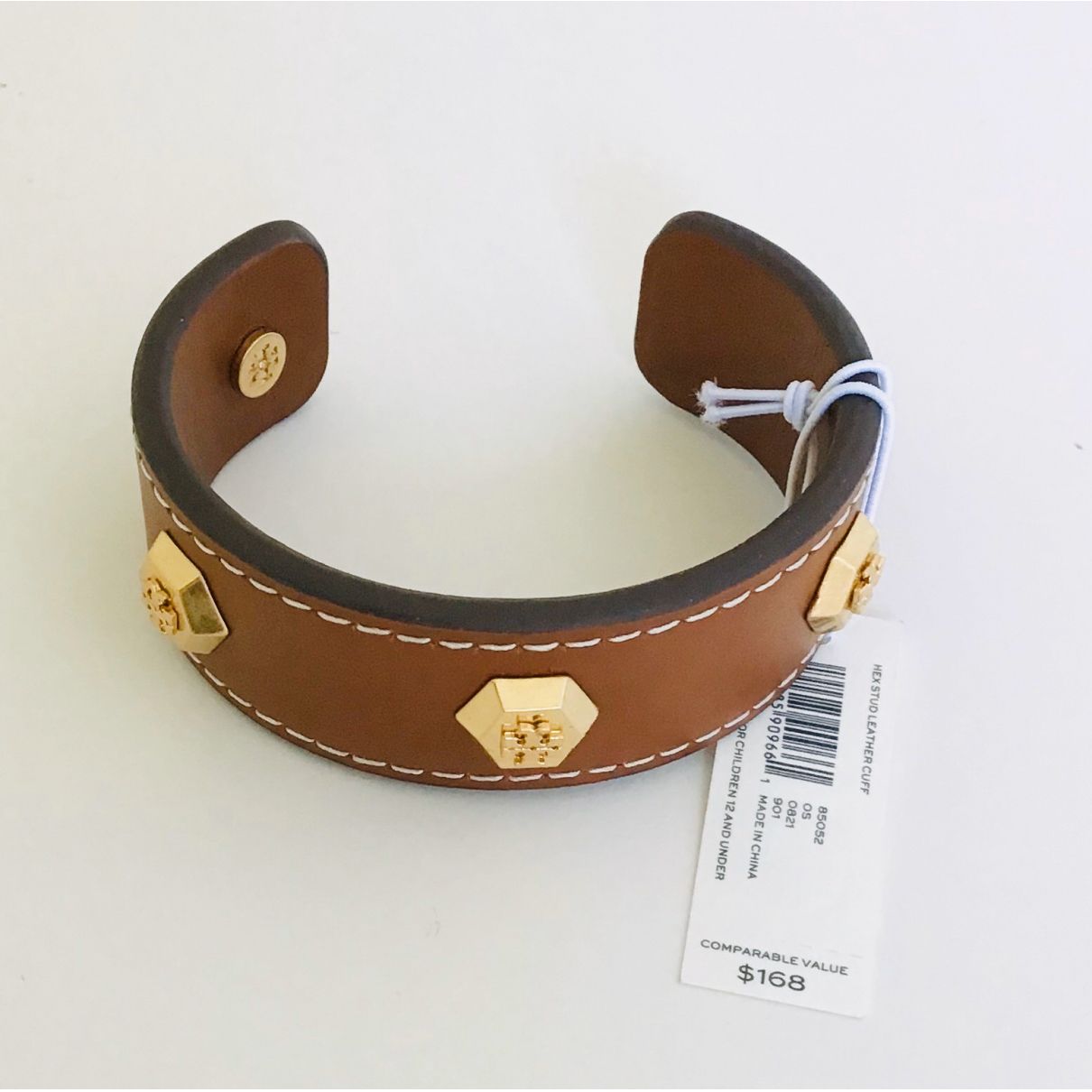 Leather bracelet Tory Burch Brown in Leather - 25921104