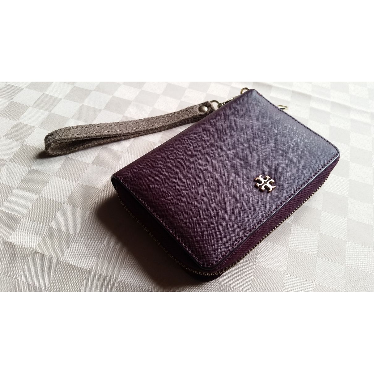 Leather wallet Tory Burch Burgundy in Leather - 20276412