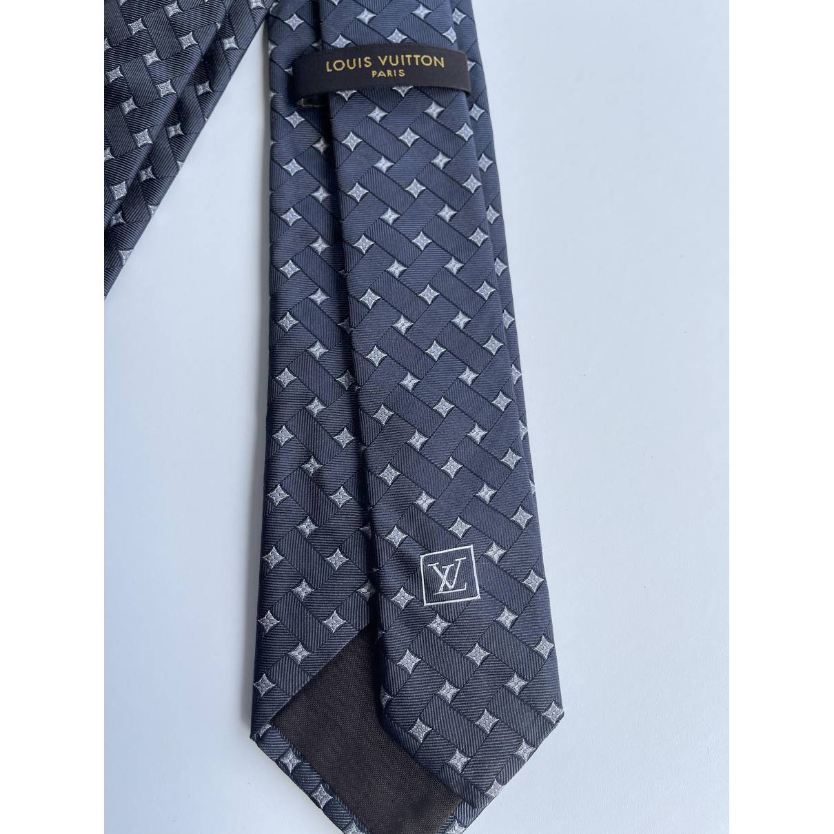 Louis Vuitton Monogram Classic Tie Grey Silk
