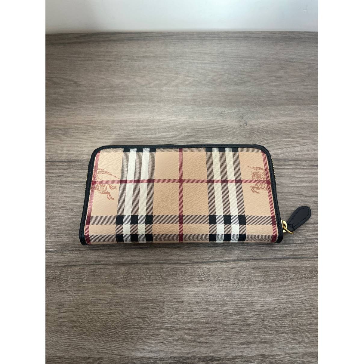 Burberry Beige/Brown Haymarket Check PVC and Leather Pochette