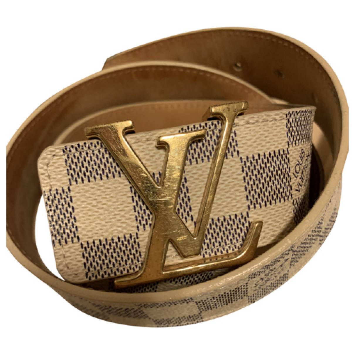 Initiales cloth belt Louis Vuitton Beige size 85 cm in Cloth