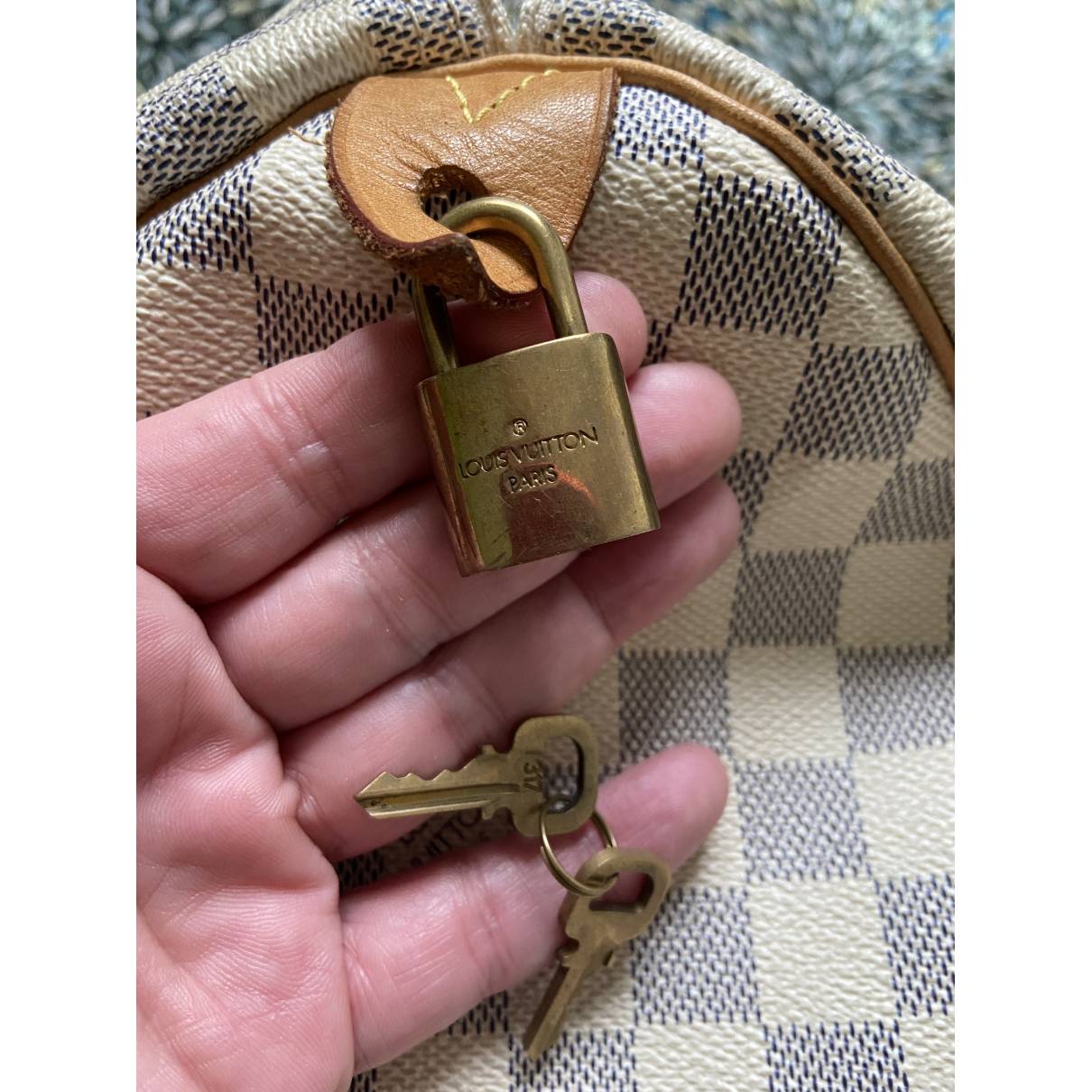 Louis Vuitton - Authenticated Speedy Handbag - Cloth Beige for Women, Very Good Condition