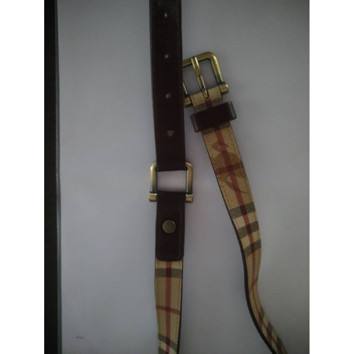 Leather belt Burberry Beige size 90 cm in Leather - 35919618