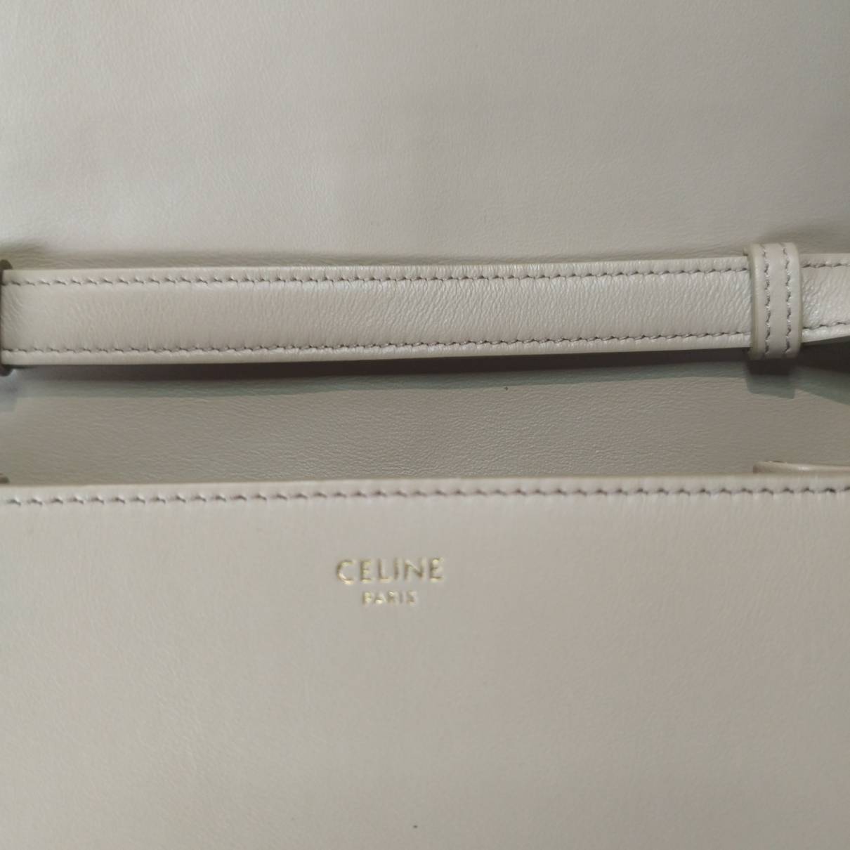 CELINE CLUTCH ON STRAP tabou in Smooth calfskin Optic White
