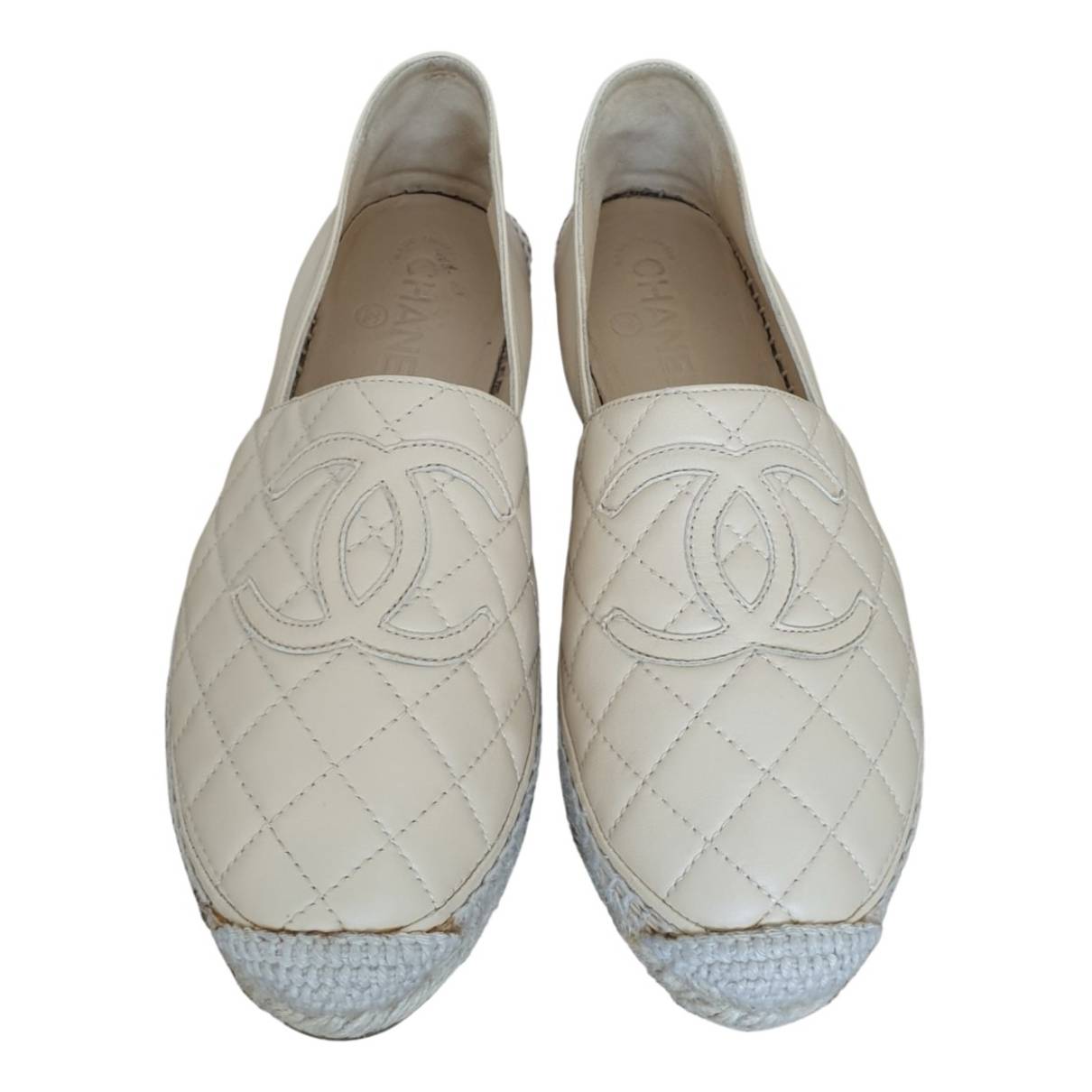 Leather espadrilles Chanel Beige size 38 EU in Leather - 29865659