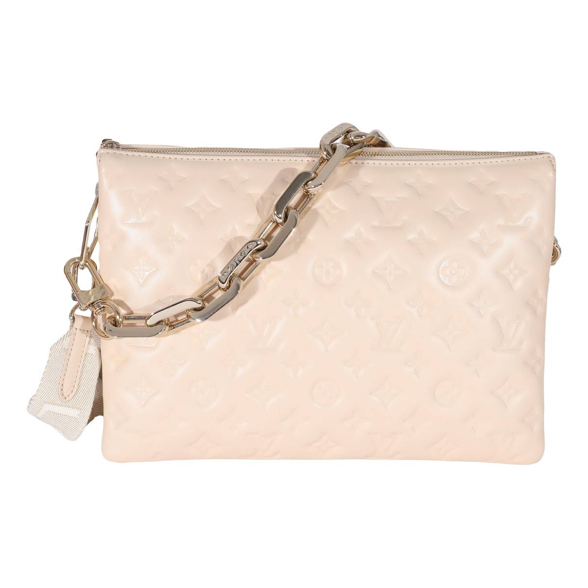 Coussin leather crossbody bag Louis Vuitton Beige in Leather