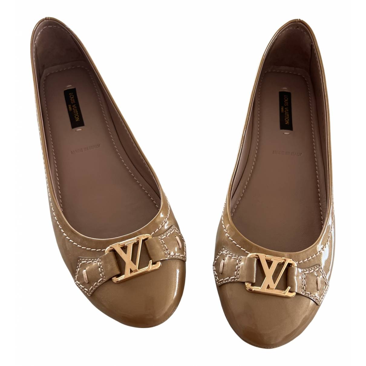 Dreamy rose leather ballet flats Louis Vuitton Beige size 37 EU in Leather  - 26351678