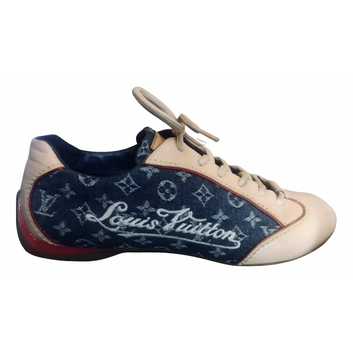 Leather trainers Louis Vuitton Beige size 36 IT in Leather - 25195177