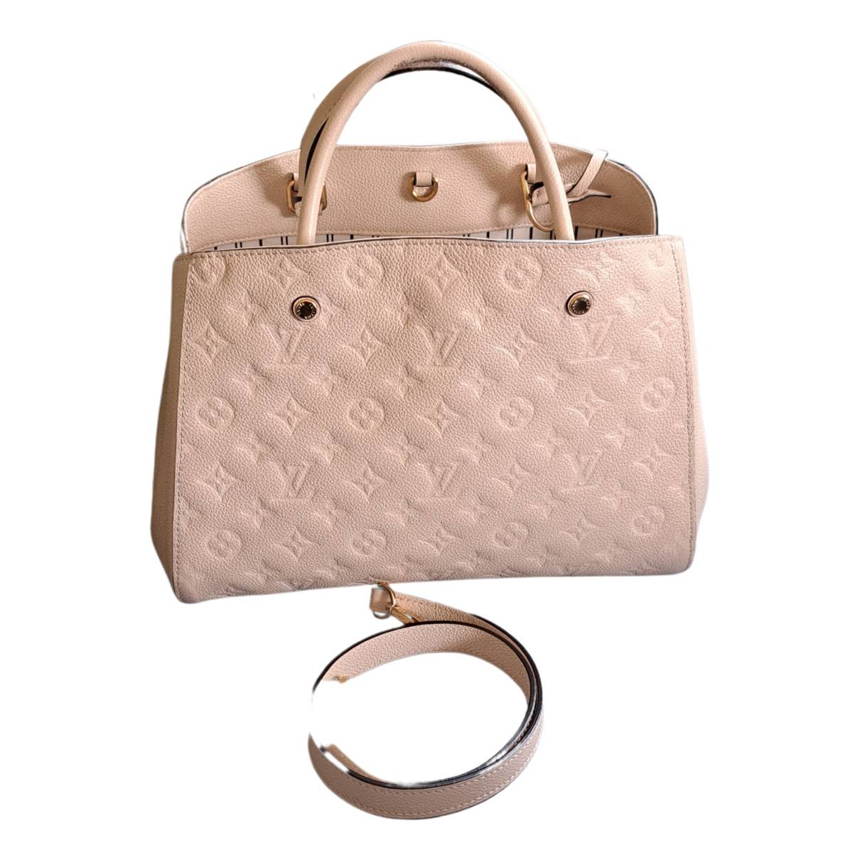 Montaigne leather handbag Louis Vuitton Beige in Leather - 31999749