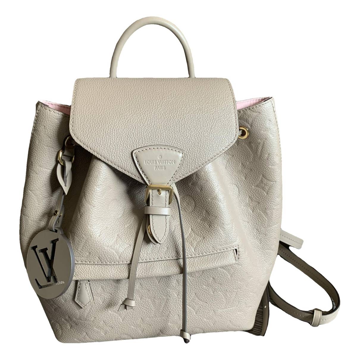 Montsouris leather backpack Louis Vuitton Beige in Leather - 35188713