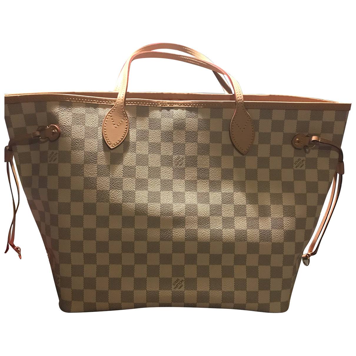 Neverfull leather tote Louis Vuitton Beige in Leather - 19994201