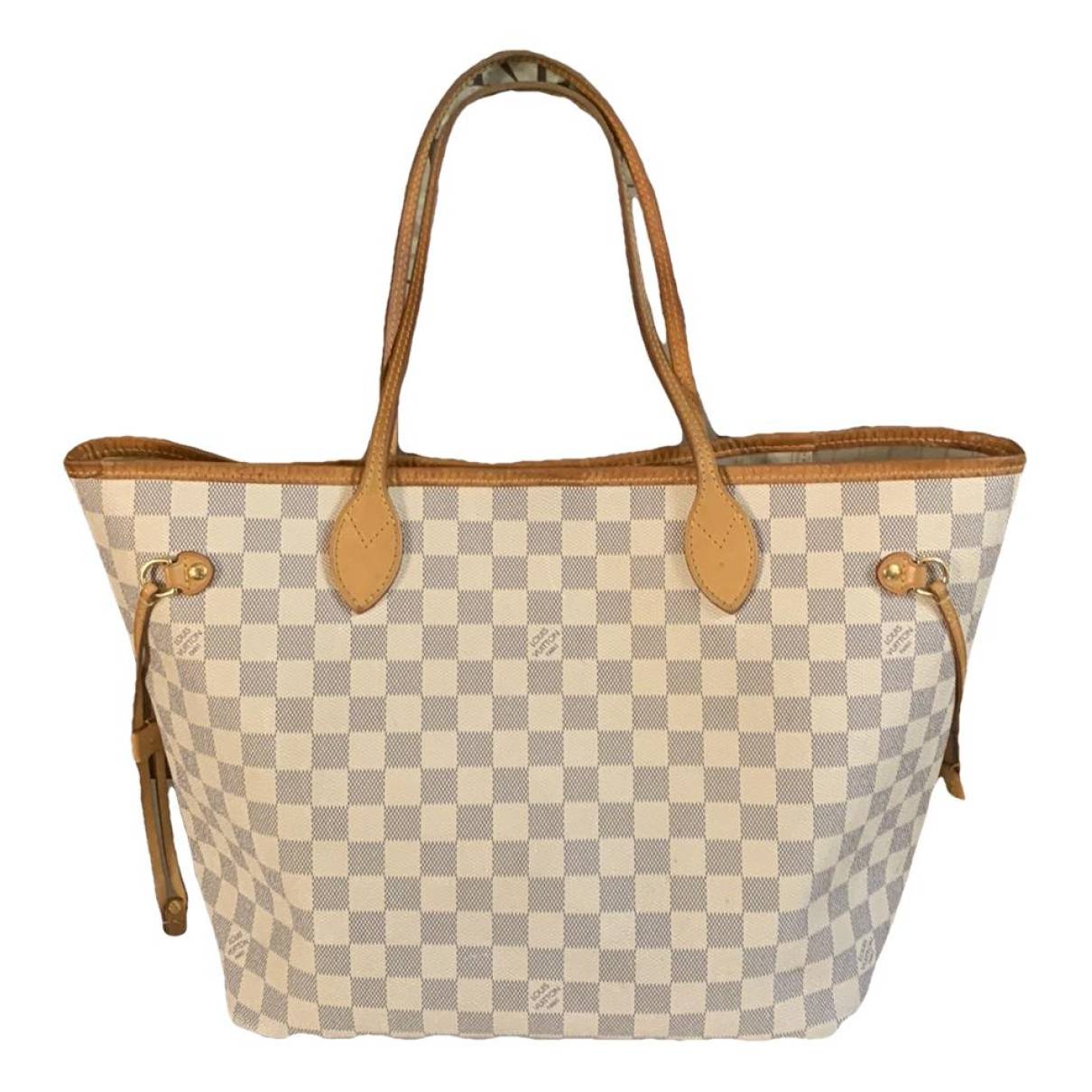 Neverfull leather tote Louis Vuitton Beige in Leather - 35328410